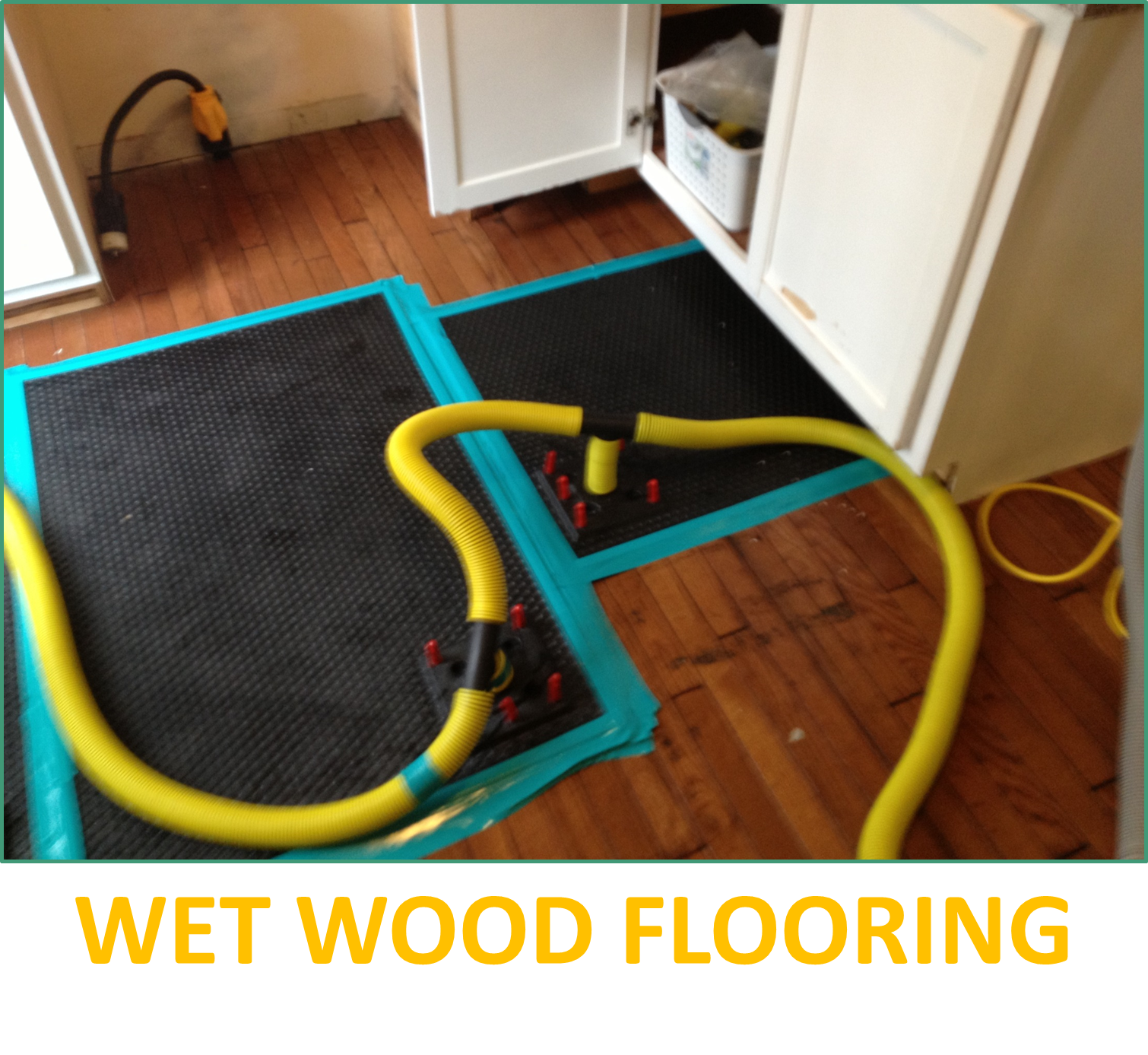 Pipe leak almost damaged wood flooring, Roofing Experts saved wood flooring!