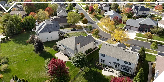 kansas-02 aerial view of Kansas City residential roofs
